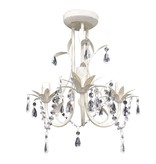VidaXL Kristallen kroonluchter met wit elegant design (3 lampen)