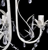 VidaXL Kristallen kroonluchter met wit elegant design (3 lampen)