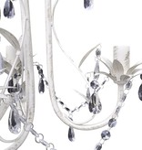 VidaXL Kristallen kroonluchter met wit elegant design (3 lampen)