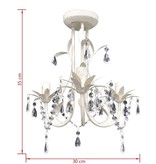 VidaXL Kristallen kroonluchter met wit elegant design (3 lampen)
