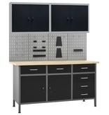 VidaXL Werkbank met vier wandpanelen en twee kasten