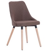 vidaXL Eetkamerstoelen 6 st stof bruin