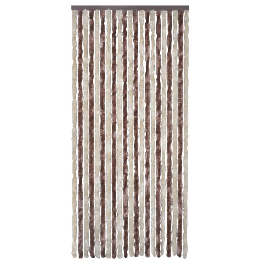 vidaXL Vliegengordijn 100x220 cm chenille beige en lichtbruin