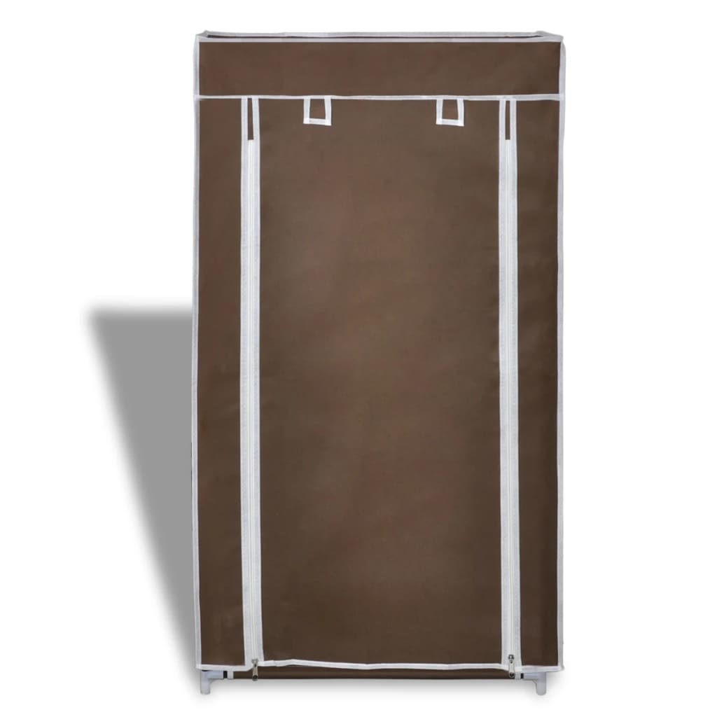 vidaXL Stoffen schoenenrek met hoes 58 x 28 x 106 cm bruin