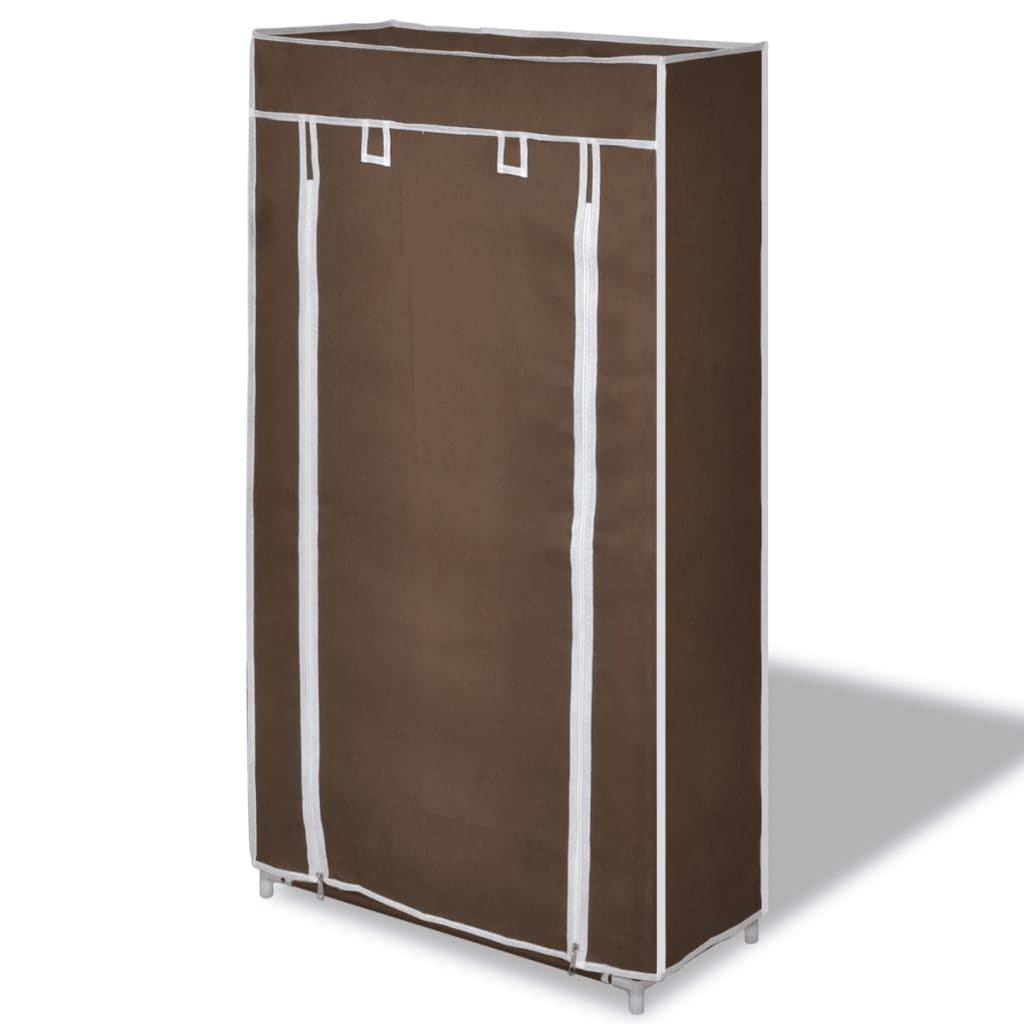 vidaXL Stoffen schoenenrek met hoes 58 x 28 x 106 cm bruin