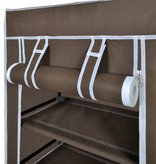 vidaXL Stoffen schoenenrek met hoes 58 x 28 x 106 cm bruin