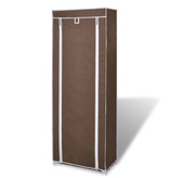 vidaXL Stoffen schoenenrek met hoes 162 x 57 x 29 cm bruin