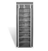 vidaXL Stoffen schoenenrek met hoes 162 x 57 x 29 cm zwart