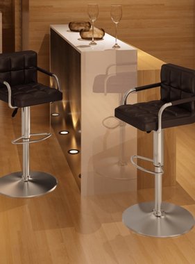 VidaXL Barkrukken 2 st kunstleer bruin