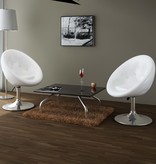 vidaXL Loungestoelen Chesterfield kunstleer wit 2 st