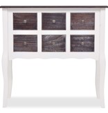 VidaXL Wandkast met 6 lades hout bruin en wit