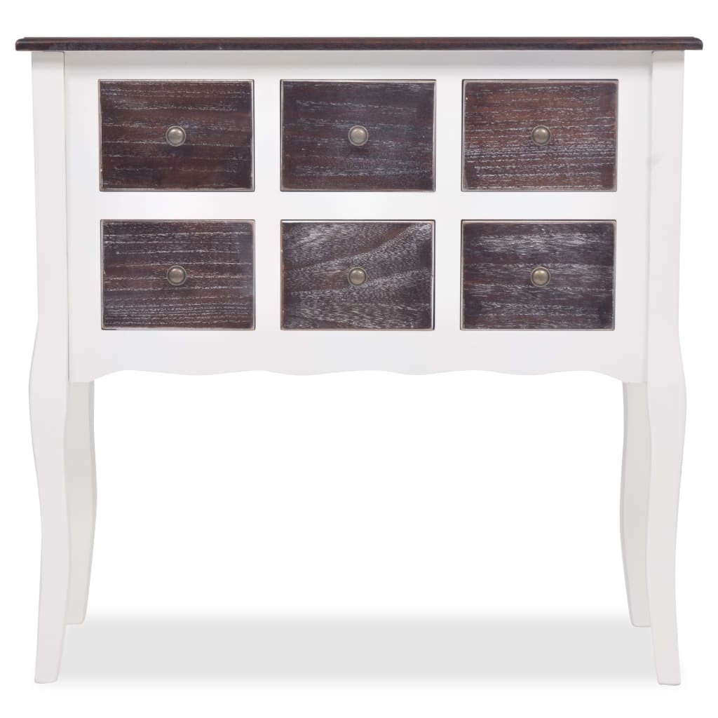 VidaXL Wandkast met 6 lades hout bruin en wit