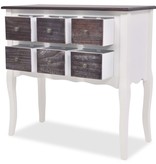 VidaXL Wandkast met 6 lades hout bruin en wit