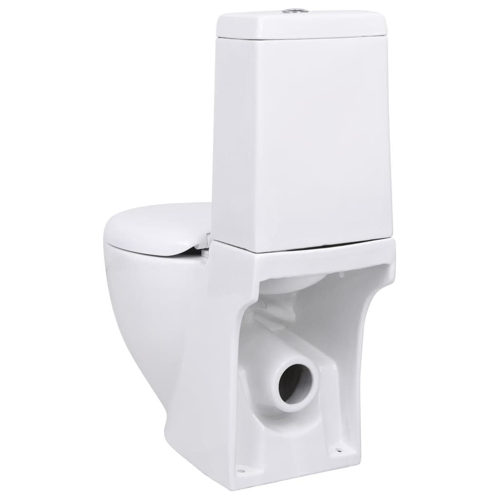 vidaXL Design toilet vierkant keramiek wit