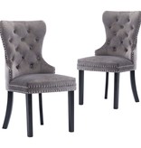 VidaXL Eetkamerstoelen 2 st fluweel grijs