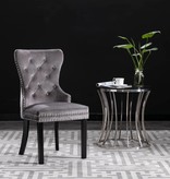 VidaXL Eetkamerstoelen 2 st fluweel grijs