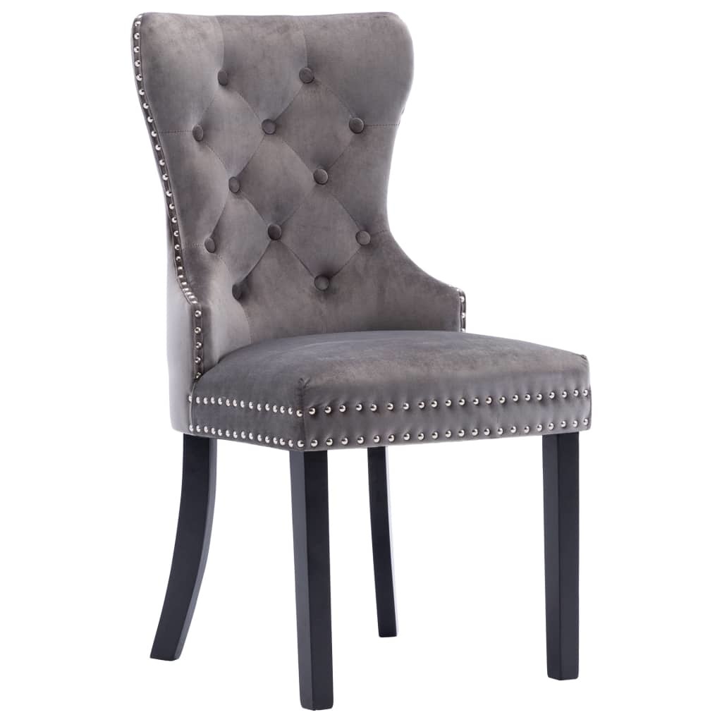 VidaXL Eetkamerstoelen 2 st fluweel grijs