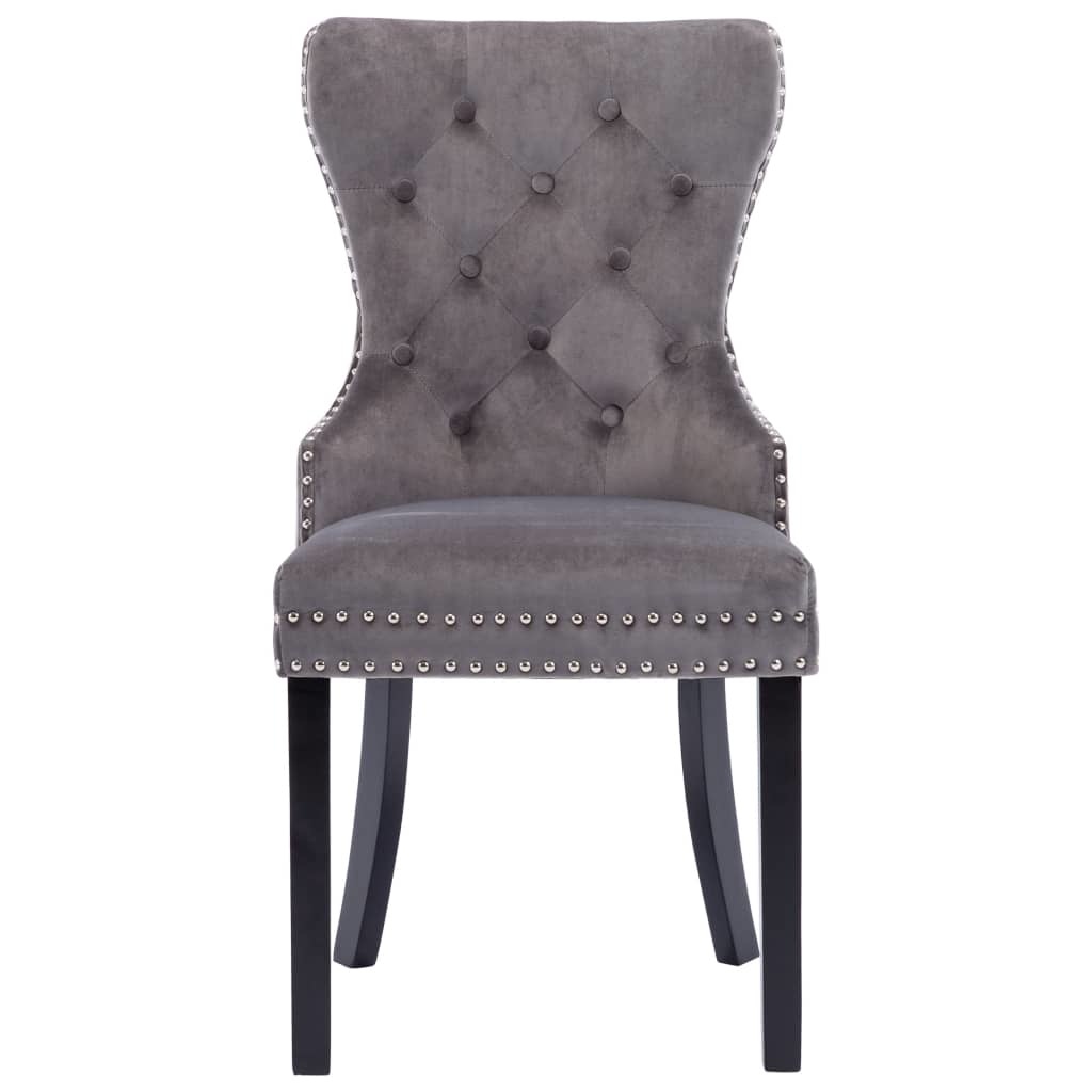 VidaXL Eetkamerstoelen 2 st fluweel grijs