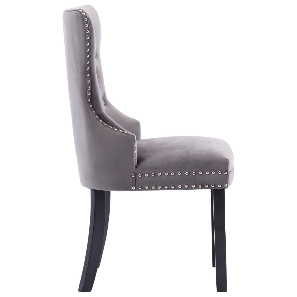 VidaXL Eetkamerstoelen 2 st fluweel grijs
