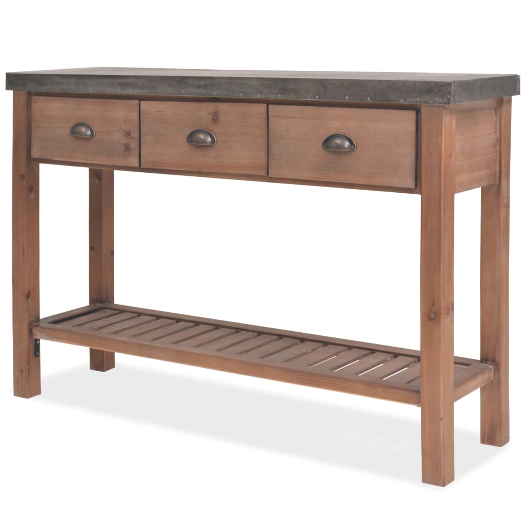 VidaXL Wandtafel 122x35x80 cm massief vurenhout