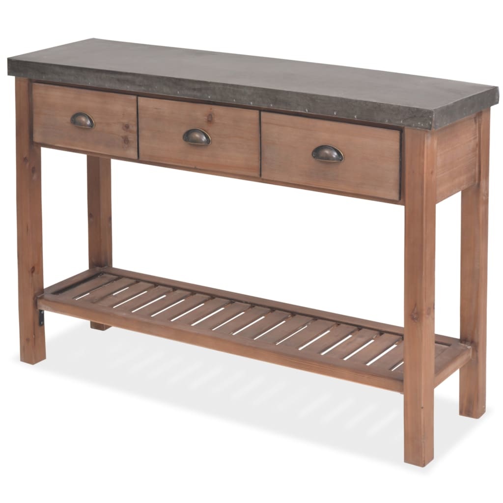VidaXL Wandtafel 122x35x80 cm massief vurenhout
