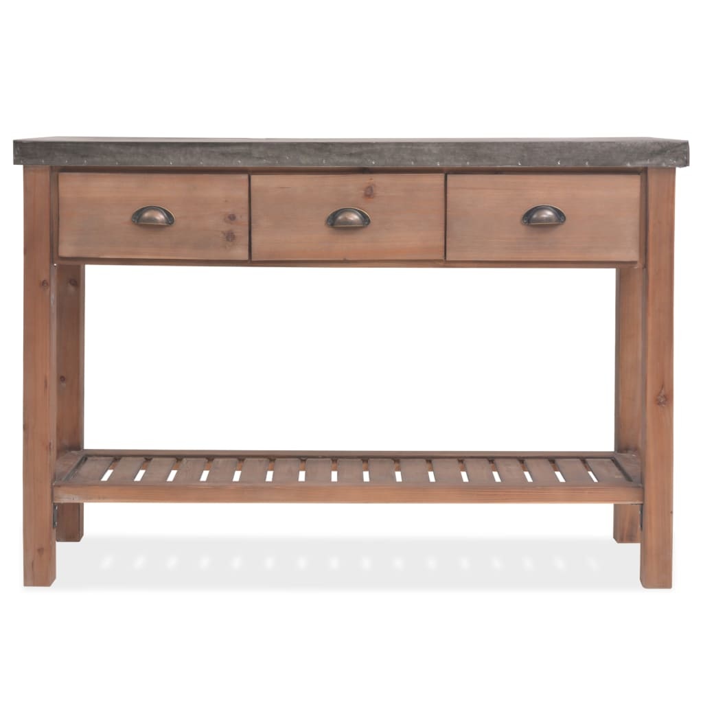 VidaXL Wandtafel 122x35x80 cm massief vurenhout