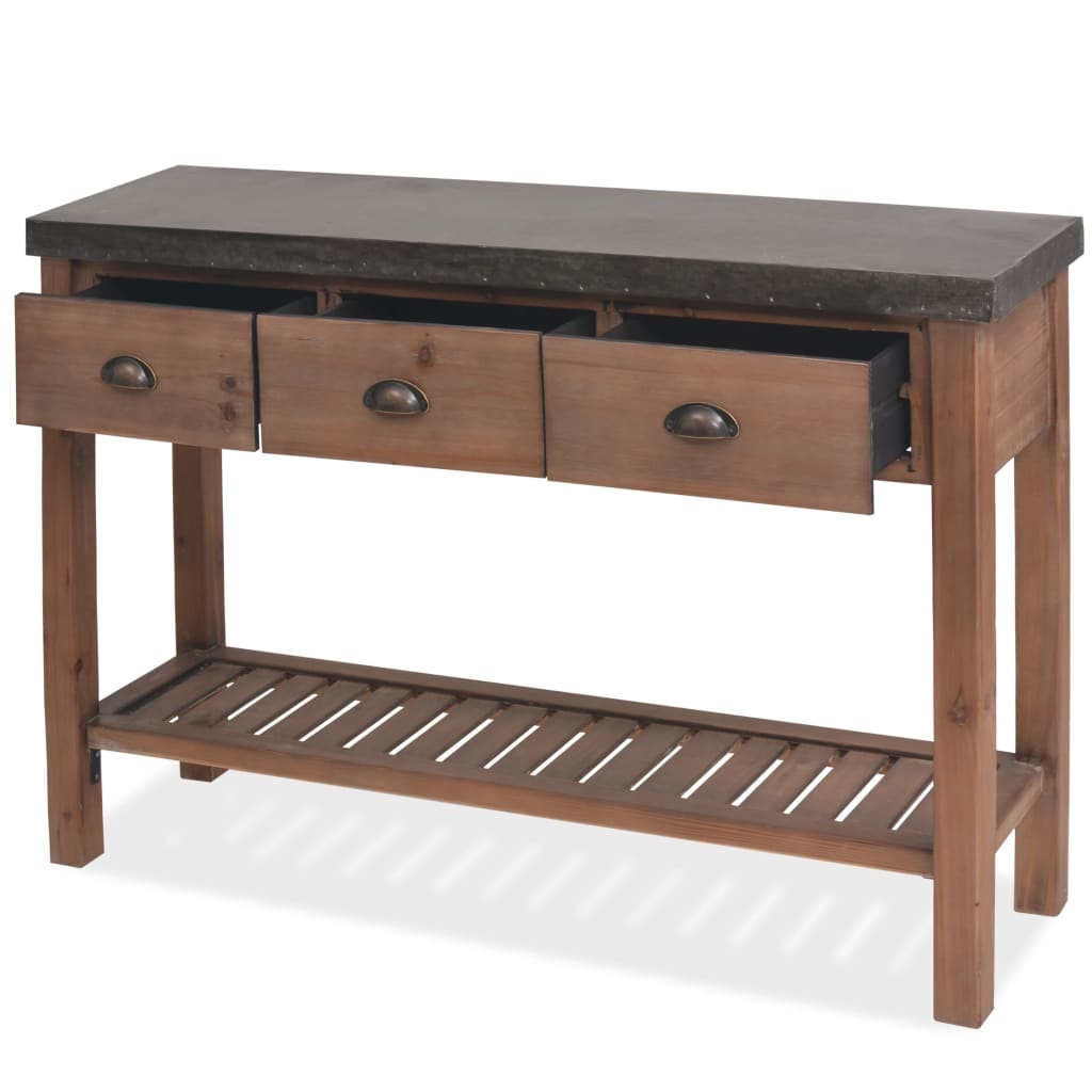 VidaXL Wandtafel 122x35x80 cm massief vurenhout