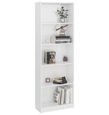 vidaXL Boekenkast met 5 schappen 60x24x175 cm spaanplaat hoogglans wit