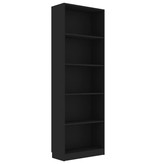 vidaXL Boekenkast met 5 schappen 60x24x175 cm spaanplaat zwart