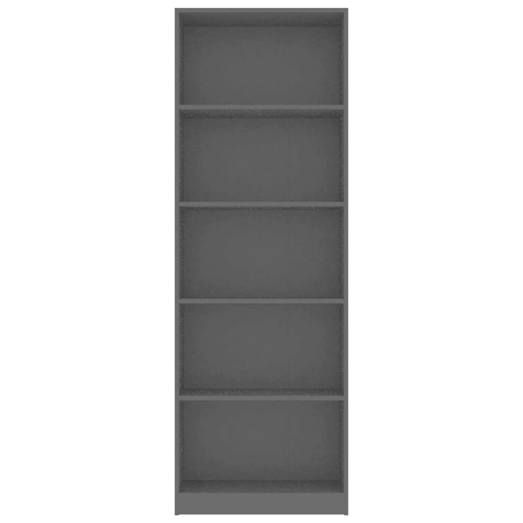 vidaXL Boekenkast met 5 schappen 60x24x175 cm spaanplaat zwart