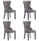 VidaXL Eetkamerstoelen 4 st fluweel grijs