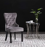 VidaXL Eetkamerstoelen 4 st fluweel grijs