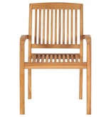 VidaXL Tuinstoelen stapelbaar 4 st met kussens massief teakhout