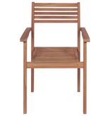 VidaXL Tuinstoelen stapelbaar 8 st met kussens massief teakhout