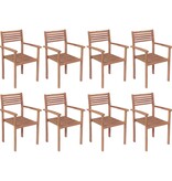 VidaXL Tuinstoelen 8 st stapelbaar massief teakhout