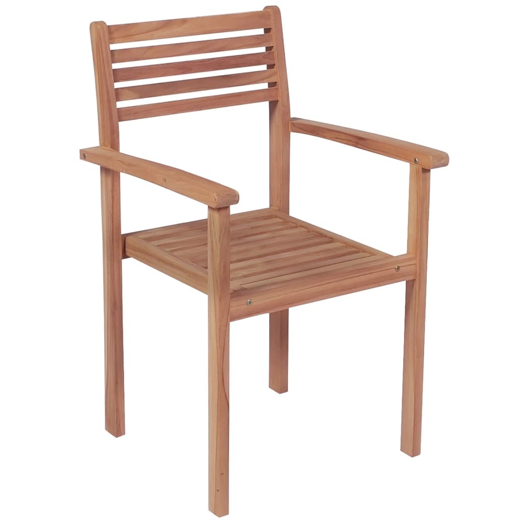 VidaXL Tuinstoelen 8 st stapelbaar massief teakhout