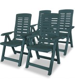 VidaXL Tuinstoelen verstelbaar 4 st kunststof groen
