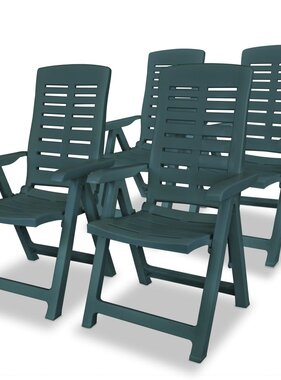 VidaXL Tuinstoelen verstelbaar 4 st kunststof groen
