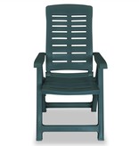 VidaXL Tuinstoelen verstelbaar 4 st kunststof groen