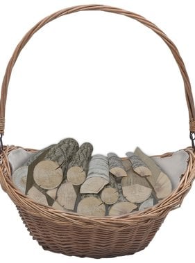 VidaXL Houtmand met handvat 57x46,5x52 cm wilgenhout bruin