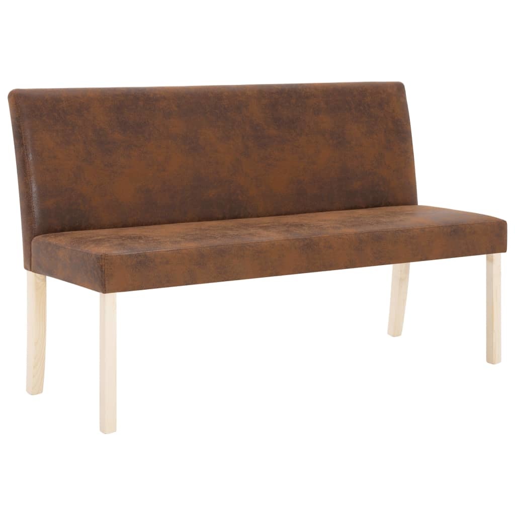 VidaXL Bankje 139,5 cm kunstsuède bruin