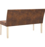VidaXL Bankje 139,5 cm kunstsuède bruin