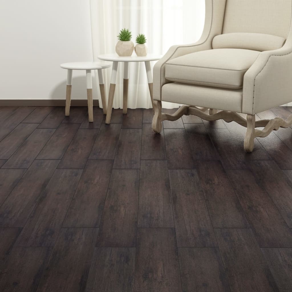 VidaXL Vloerplanken zelfklevend 5,02 m² 2 mm PVC donkerbruin