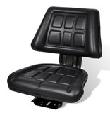 VidaXL Tractorstoel met rugleuning zwart