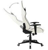 VidaXL Gamestoel kunstleer wit en zwart