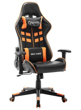 VidaXL Gamestoel kunstleer zwart en oranje
