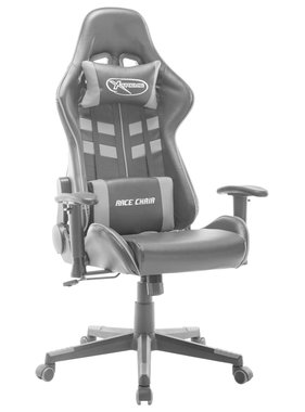 VidaXL Gamestoel kunstleer zwart en grijs