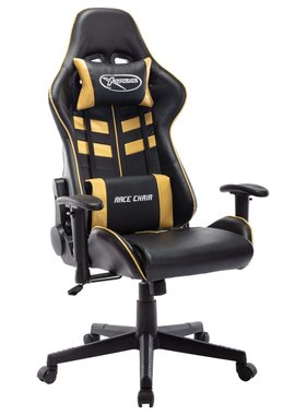 VidaXL Gamestoel kunstleer zwart en goudkleurig
