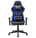 vidaXL Gamestoel kunstleer zwart en blauw