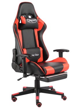 VidaXL Gamestoel draaibaar met voetensteun PVC rood